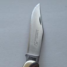 Vintage 1976 Schrade USA 260SC Scrimshaw American Eagle Folding Hunter Knife CIB