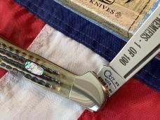 1 of 100! 1999 Case xx Copperlock (Mdl# 61549L SS) w/ Great Green Bone Handles +Abalone Shield -NOS