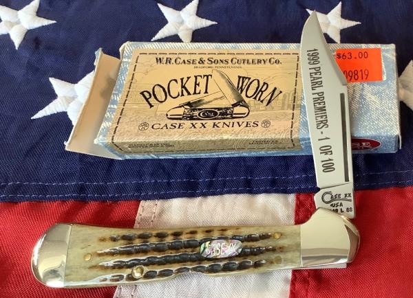 1 of 100! 1999 Case xx Copperlock (Mdl# 61549L SS) w/ Great Green Bone Handles +Abalone Shield -NOS