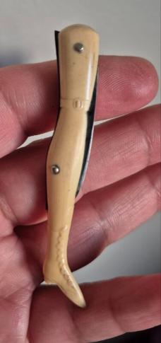 3" Vintage Argyle Cutlery Lady Leg knife, Nice French Ivory Scales