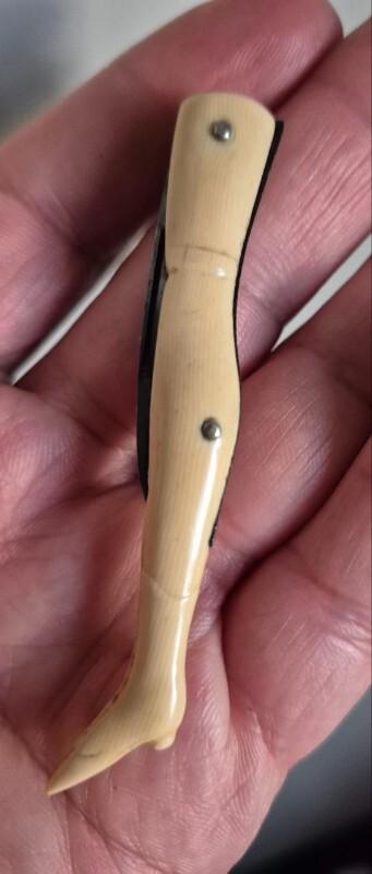 3" Vintage Argyle Cutlery Lady Leg knife, Nice French Ivory Scales