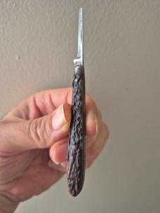 2 3/4" Rare Vintage J.R.Torrey Worcester Mass Lady Leg knife, Nice MOP Scales