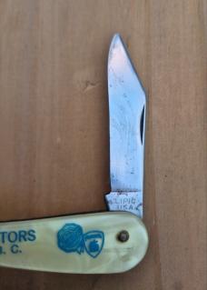 3 3/8" Lipic USA Lady Leg knife, Nice Celluloid Scales