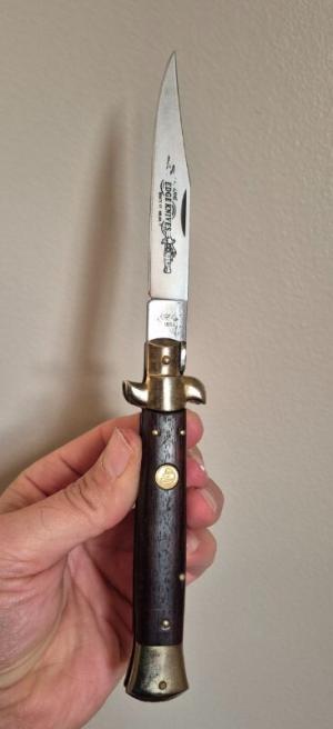 Rare 5quot Genuine Edge Knives Bratt VT Italy Edge Co Bolster Release Stiletto Knife