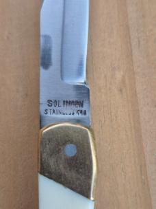 3" Bear Hunter Lockback Pocket Knife, Solingen, Bone Handles