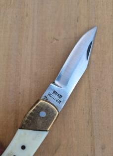 3" Bear Hunter Lockback Pocket Knife, Solingen, Bone Handles