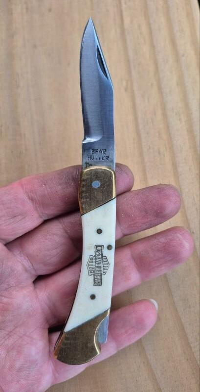 3" Bear Hunter Lockback Pocket Knife, Solingen, Bone Handles 3" Bear Hunter Lockback Pocket Knife, Solingen, Bone Handles