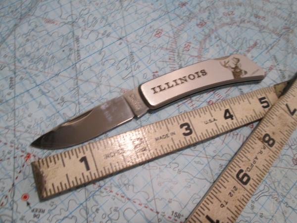 KERSHAW 5200 RAINIER Deer Scrimshaw ILLINOIS Lockback Knife 