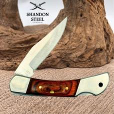 Pheasants Forever Lockback Clip Point Folding Pocket Knife Wood Handle NIB (108)