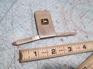 VTG ANVIL Money Clip Grooming Knife JOHN DEERE logo