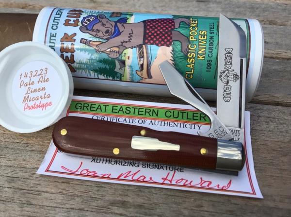 Great Eastern Cutlery 143223 Beer Cub Pale Ale Linen Micarta PROTOTYPE! Great Eastern Cutlery 143223 Beer Cub Pale Ale Linen Micarta PROTOTYPE!