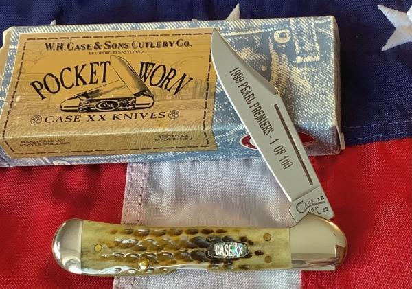 1 of 100! 1999 Case xx Copperlock (Mdl# 61749L SS) w/ Great Green Bone Handles +Abalone Shield -NOS 1 of 100! 1999 Case xx Copperlock (Mdl# 61749L SS) w/ Great Green Bone Handles +Abalone Shield -NOS