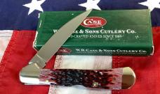Case xx 2002 Copperlock (Mdl# 61549ZW L SS) with WOWZER Cranberry Bone Handles +Silver Script