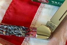 Case xx 2002 Copperlock (Mdl# 61549ZW L SS) with WOWZER Cranberry Bone Handles +Silver Script
