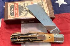 1995 Schatt & Morgan XL Cotton Sampler with Super Stag Slab Handles -NOS