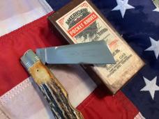 1995 Schatt & Morgan XL Cotton Sampler with Super Stag Slab Handles -NOS