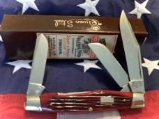 Schatt & Morgan Large Reverse GunStock Stockman w/ Sweet Red Bone Handles -NOS