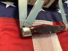 Schatt & Morgan Large Reverse GunStock Stockman w/ Sweet Red Bone Handles -NOS