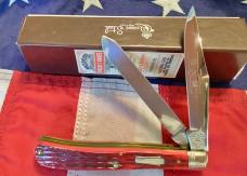 Schatt & Morgan LG Hefty Slimline Trapper w/ Sweet Red Bone Handles -NOS