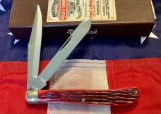 Schatt & Morgan LG Hefty Slimline Trapper w/ Sweet Red Bone Handles -NOS