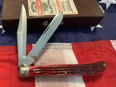 Schatt & Morgan LG Hefty Slimline Trapper w/ Sweet Red Bone Handles -NOS