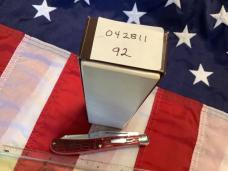 Schatt & Morgan LG Hefty Slimline Trapper w/ Sweet Red Bone Handles -NOS