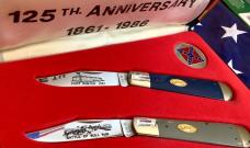 Case xx Civil War Lg Jack Knife Set w/ One in Grey and one in Blue Synthetic Handles -NOS