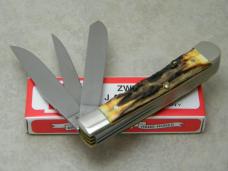 J.A. Henckels Germany (Boker) HK-29-S Stag 3 Blade Trapper Knife in Box