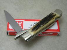J.A. Henckels Germany (Boker) HK-23-S Stag Swing Guard Lockback Cheetah Style Knife in Box
