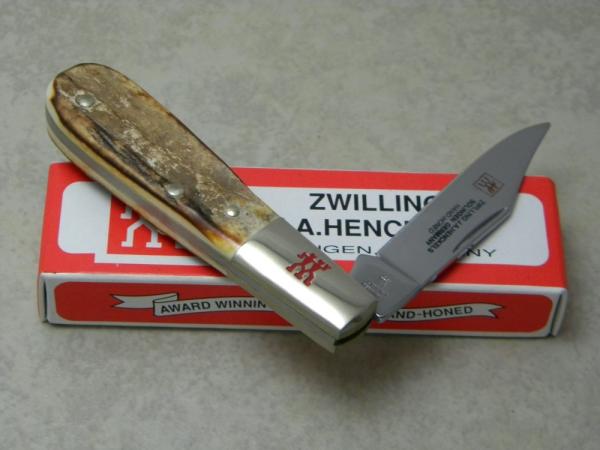 J.A. Henckels Germany (Boker) HK-14-S Stag Barlow Knife in Box J.A. Henckels Germany (Boker) HK-14-S Stag Barlow Knife in Box