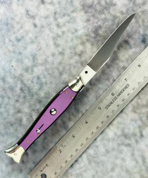 10quot 25cm Fishtail Picklock w Purple Acrylic Scales - no stamp - EXC