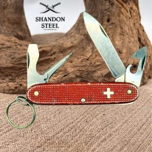 Victorinox Swiss Army Knife Red Alox Old Cross Pioneer 93mm Pocket Knife 116