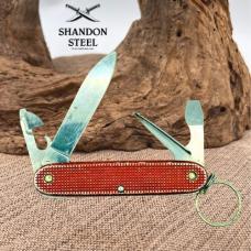 Victorinox Swiss Army Knife Red Alox Old Cross Pioneer 93mm Pocket Knife (116)