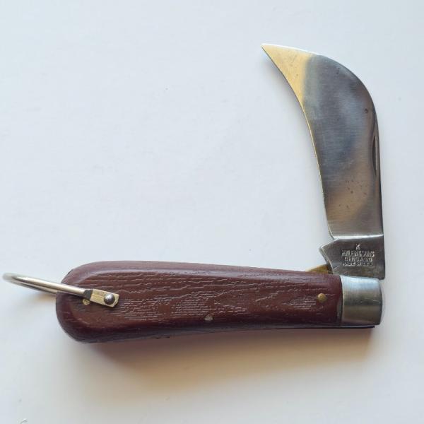 Vintage M Klein & Sons Chicago USA Hawkbill Pruner Lineman Pocket Knife Woodgrain Vintage M Klein & Sons Chicago USA Hawkbill Pruner Lineman Pocket Knife Woodgrain