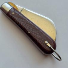 Vintage M Klein & Sons Chicago USA Hawkbill Pruner Lineman Pocket Knife Woodgrain