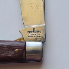 Vintage M Klein & Sons Chicago USA Hawkbill Pruner Lineman Pocket Knife Woodgrain