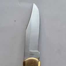 Vintage Klein Tools 44037 Lockback Pocket Knife Japan Brass Bolsters w/ Sheath