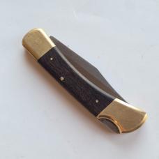 Vintage Klein Tools 44037 Lockback Pocket Knife Japan Brass Bolsters w/ Sheath
