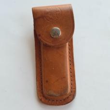 Vintage Klein Tools 44037 Lockback Pocket Knife Japan Brass Bolsters w/ Sheath
