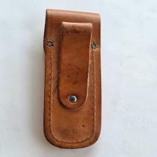Vintage Klein Tools 44037 Lockback Pocket Knife Japan Brass Bolsters w/ Sheath