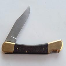 Vintage Klein Tools 44037 Lockback Pocket Knife Japan Brass Bolsters w/ Sheath