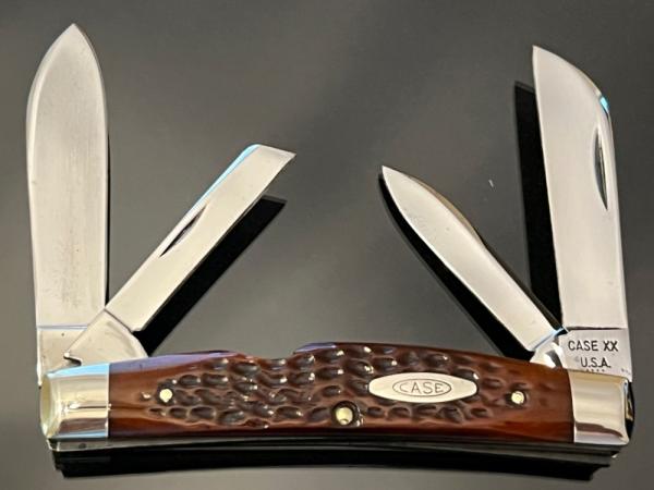 Vintage CASE XX USA 1975/5…..Dot 6488 Redbone Big 4 Blade Congress Knife Smooth Strong Snap NEW