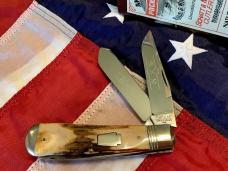 Schatt & Morgan XL Trapper (032 101) with Super Stag Slab Handles -NOS