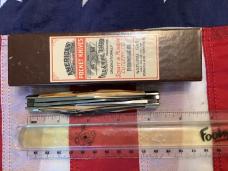 Schatt & Morgan Large Reverse GunStock Stockman w/ Gnarly Stag Handles -NOS