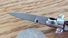 Miniature Switchblade Knife, Imitation Stag Scale, Original Box, Italy