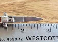 Miniature Switchblade Knife, Imitation Stag Scale, Original Box, Italy