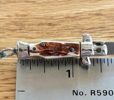 Miniature Switchblade Knife, Imitation Stag Scale, Original Box, Italy
