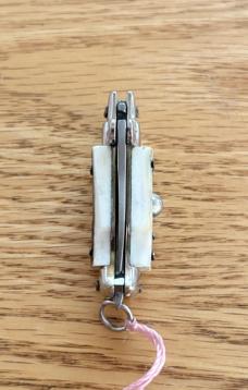 Miniature Switchblade Knife, Stag Scale, Original Box, Rare Italy Mark