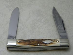 Bulldog Brand Germany 1st Generation Stag Lumberjack Moose Knife 2LP 1 of only 36 Made in 1983