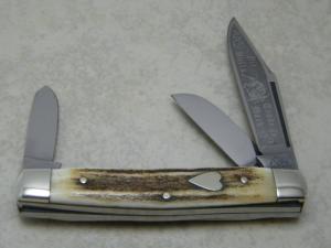 Bulldog Brand Germany 1st Generation Stag Stockman Knife with Heart Shield